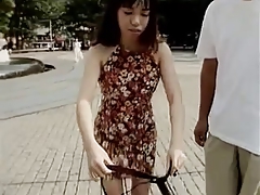 Asian Outdoor Public Threesome